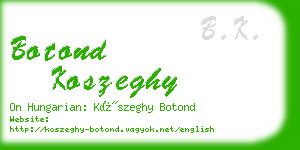 botond koszeghy business card